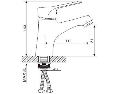 Смеситель для раковины Gappo G36 G1036 Хром
