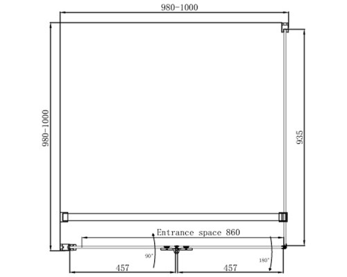 Душевой уголок Ambassador Diamond 100х100 12011106L профиль Хром стекло прозрачное