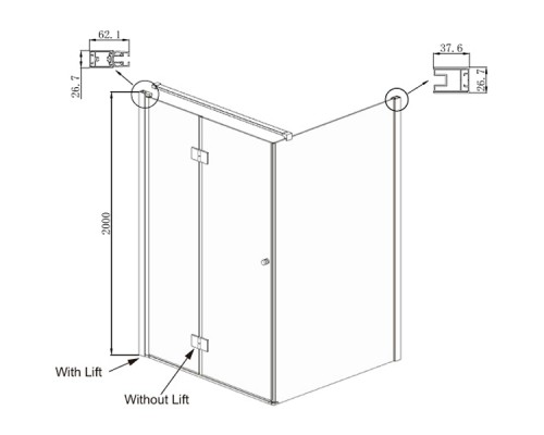 Душевой уголок Ambassador Diamond 100х100 12011106L профиль Хром стекло прозрачное