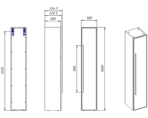 Пенал La Fenice Elba Grigio серый 30