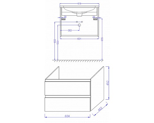Тумба под раковину Jacob Delafon Madeleine 60 EB2052-J5 подвесная Белый глянец