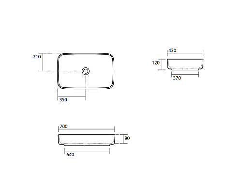 Раковина-чаша Kerasan Tribeca 70 460230 Белая матовая