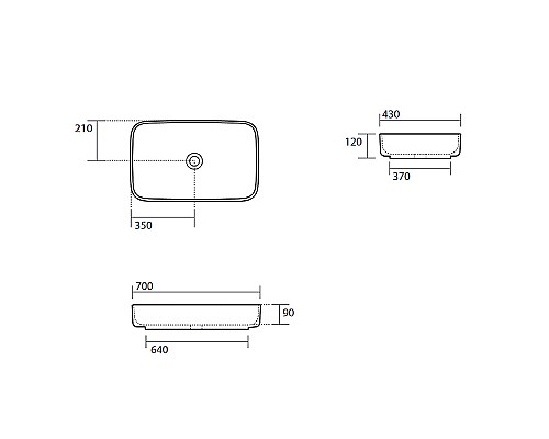 Раковина-чаша Kerasan Tribeca 70 460230 Белая матовая