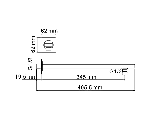 Кронштейн для верхнего душа WasserKRAFT Aisch A180 Золото матовое