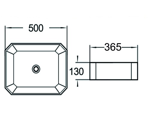 Раковина керамическая накладная SantiLine SL-1013
