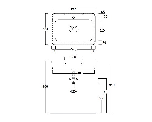 Раковина Simas Henges 70 HE10bi*1 Белая