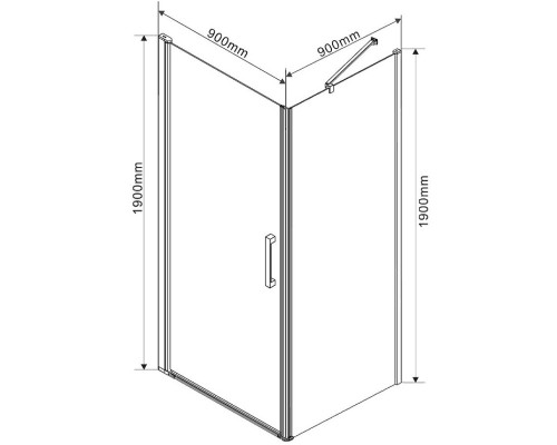 Душевой уголок Vincea Orta 90x90 Хром, арт