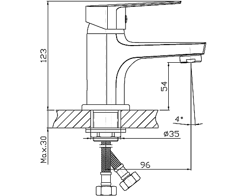 Смеситель для раковины Orange Loop M26-021cr Хром