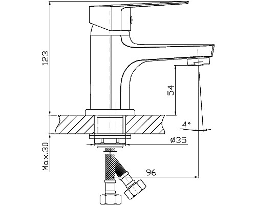 Смеситель для раковины Orange Loop M26-021cr Хром