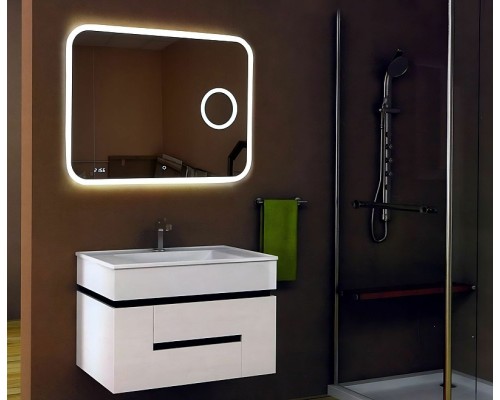 Зеркало Relisan Constance 1200х800 Гл000024356 с подсветкой с сенсорным выключателем, увеличением и часами