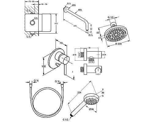 Душевая система Kludi Bozz 386300576 Хром