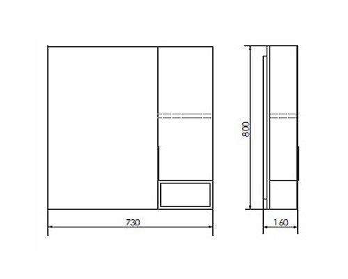 Зеркало со шкафом Comforty Штутгарт 75 00004151037 Дуб темно-коричневый Черное матовое