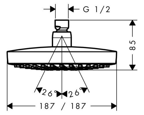Верхний душ Hansgrohe Croma Select E 26528400