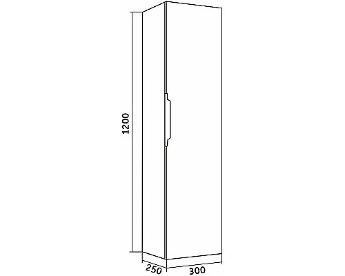 Шкаф пенал Grossman Кросс 30 303006 Бетон