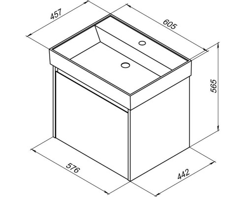 Тумба с раковиной Aquanet 00254694