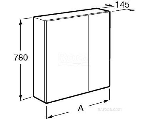 Зеркальный шкаф Roca Ronda 70 ZRU9303008 белый матовый/бетон