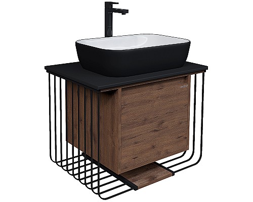 Тумба под раковину Grossman Винтаж 70 107007 подвесная Веллингтон Черная