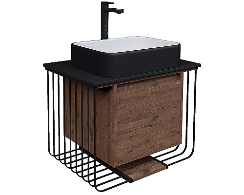 Тумба под раковину Grossman Винтаж 70 107007 подвесная Веллингтон Черная