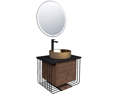 Тумба под раковину Grossman Винтаж 70 107007 подвесная Веллингтон Черная