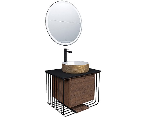 Тумба под раковину Grossman Винтаж 70 107007 подвесная Веллингтон Черная