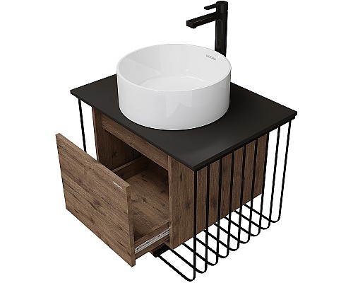 Тумба под раковину Grossman Винтаж 70 107007 подвесная Веллингтон Черная