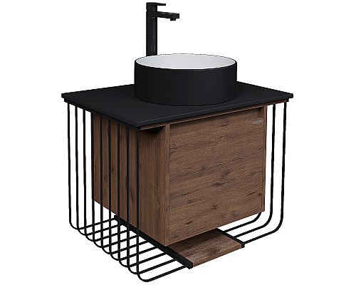 Тумба под раковину Grossman Винтаж 70 107007 подвесная Веллингтон Черная