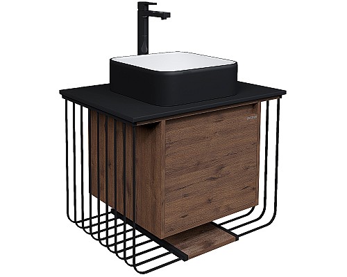 Тумба под раковину Grossman Винтаж 70 107007 подвесная Веллингтон Черная