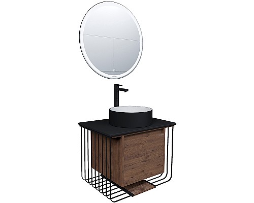 Тумба под раковину Grossman Винтаж 70 107007 подвесная Веллингтон Черная