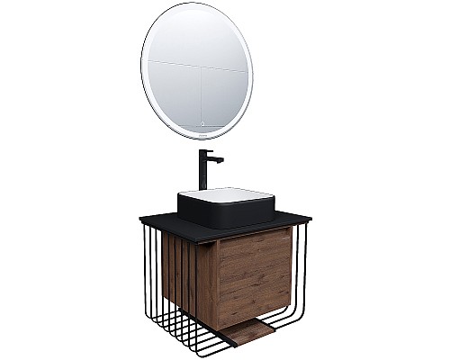 Тумба под раковину Grossman Винтаж 70 107007 подвесная Веллингтон Черная