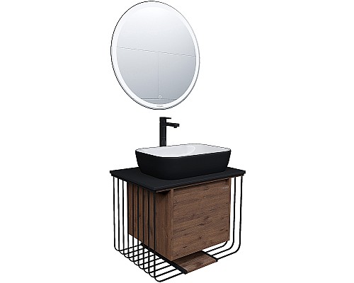 Тумба под раковину Grossman Винтаж 70 107007 подвесная Веллингтон Черная