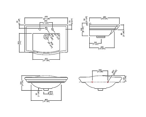 Раковина Devon&Devon Westminster 69 IBLI3FWES Белая