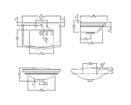 Раковина Devon&Devon Westminster 69 IBLI3FWES Белая