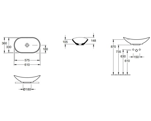 Раковина-чаша Villeroy&Boch My Nature 61 411060R1 Альпийский белый