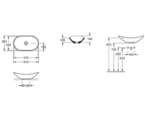 Раковина-чаша Villeroy&Boch My Nature 61 411060R1 Альпийский белый