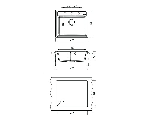 Кухонная мойка Lemark Hanka 570 9910014 Бежевая