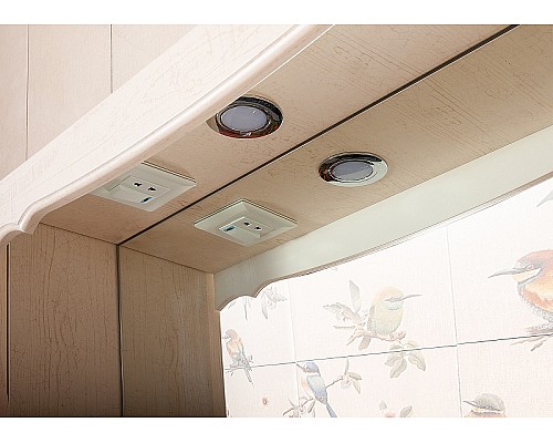 Зеркало Бриклаер Кантри 85 4627125413612 с подсветкой Бежевый дуб прованс