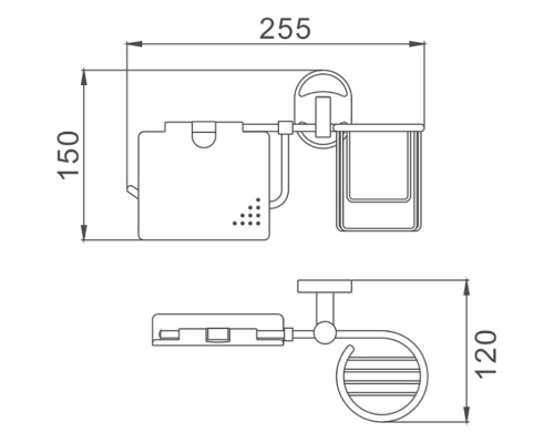 Держатель туалетной бумаги и освежителя воздуха Haiba HB1903-1 с крышкой Хром