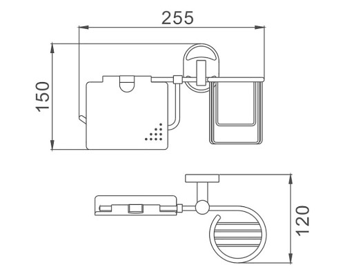 Держатель туалетной бумаги и освежителя воздуха Haiba HB1903-1 с крышкой Хром
