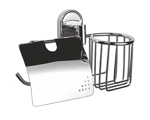 Держатель туалетной бумаги и освежителя воздуха Haiba HB1903-1 с крышкой Хром