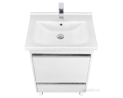 Тумба под раковину Капри 60 белый глянец Aquaton 1A230101KP010 Тумба под раковину Капри 60 белый глянец Aquaton 1A230101KP010