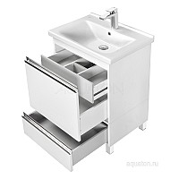 Тумба под раковину Капри 60 белый глянец Aquaton 1A230101KP010