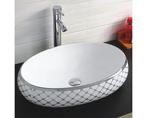 Раковина-чаша CeramaLux 59 262 Белая Серебряная