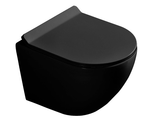 Унитаз Art&Max Ovale AM011CHR-MB подвесной Черный матовый без сиденья