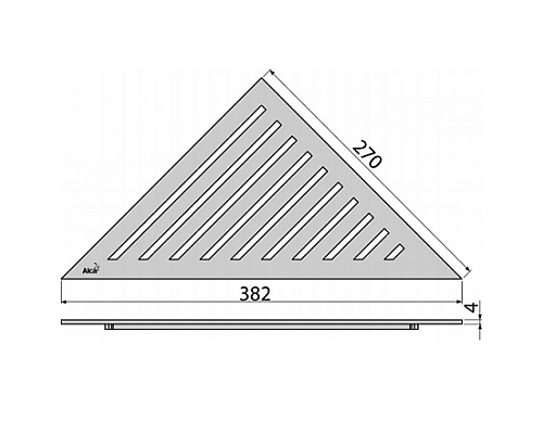 Решетка AlcaPlast GRACE нержавеющая сталь матовая