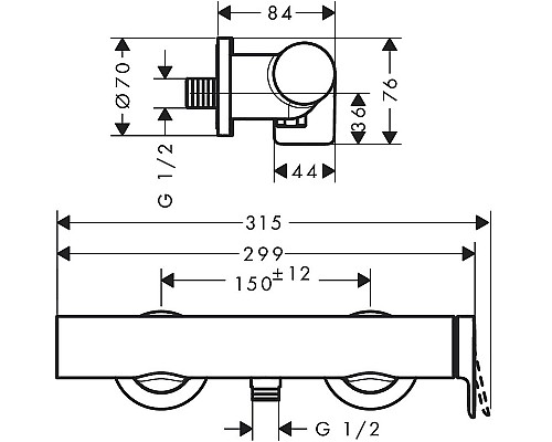 Смеситель для душа Hansgrohe Vivenis 75620700 Белый матовый