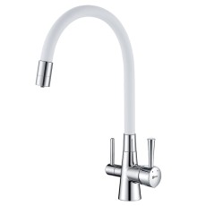 Смеситель для кухни Lemark Comfort Хром Белый