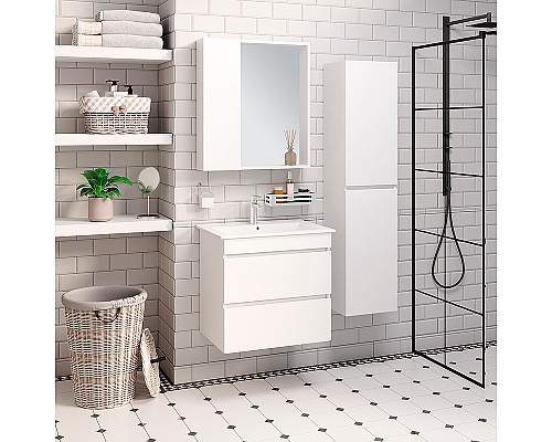 Зеркало со шкафом Runo Манхэттен 65 00-00001044 Белое