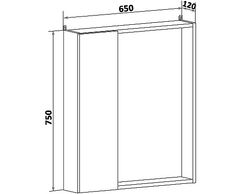 Зеркало со шкафом Runo Манхэттен 65 00-00001044 Белое