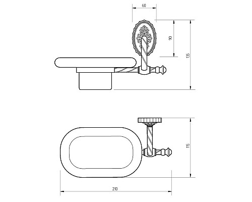 Мыльница Migliore Edera 16919 Хром