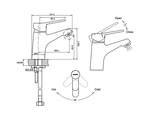 Смеситель для раковины Bravat Eco F1111147C Хром